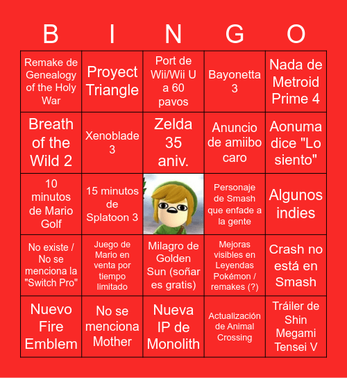 Nintendo e3 - 2021 Bingo Card