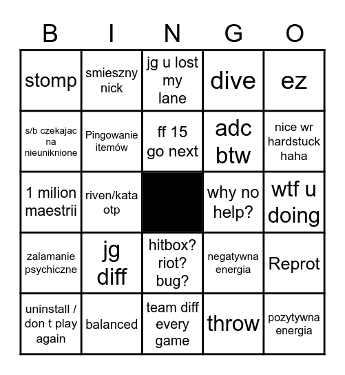 Liga Legend BINGO Card