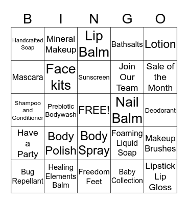 Lemongrass Bingo Card