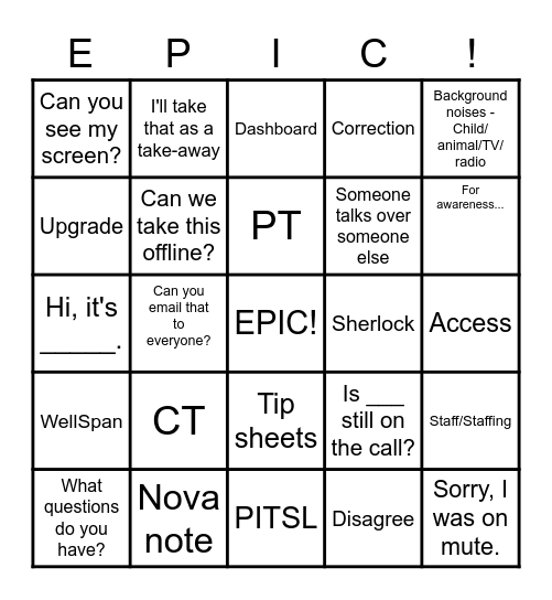 PT BINGO Card