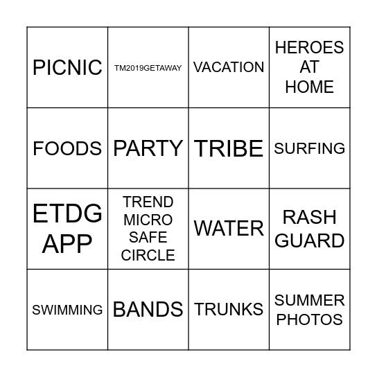 FUNtastic Summer OuTEAMS Bingo Card