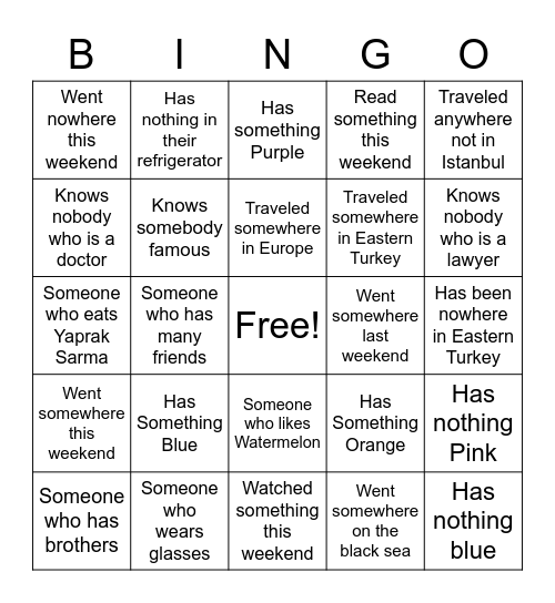 Indefinite Pronoun Bingo Card