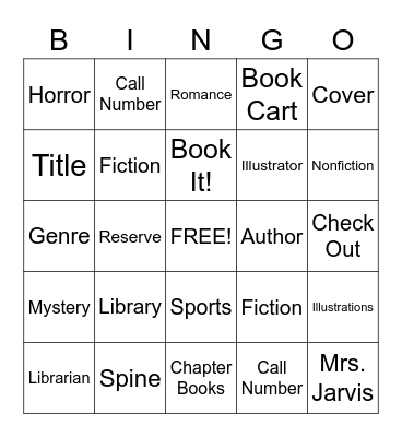 LIBRARY #355 Bingo Card