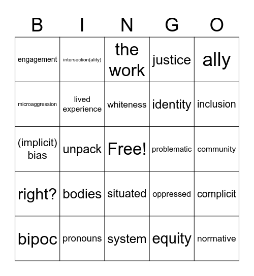 6.8 Bingo Card