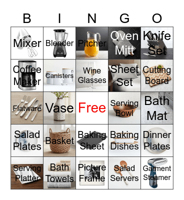 Samantha's Bridal Shower Bingo Card