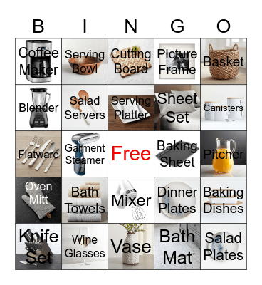 Samantha's Bridal Shower Bingo Card
