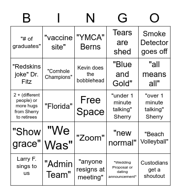 2021 Covid EOY Bingo Card