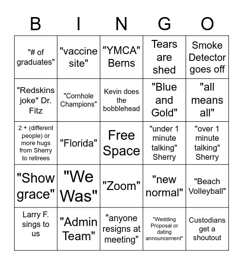 2021 Covid EOY Bingo Card