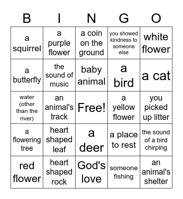 Riverwalk Bingo Card Bingo Card