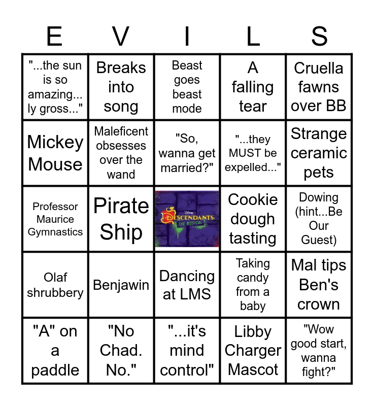 Descendants Bingo Card