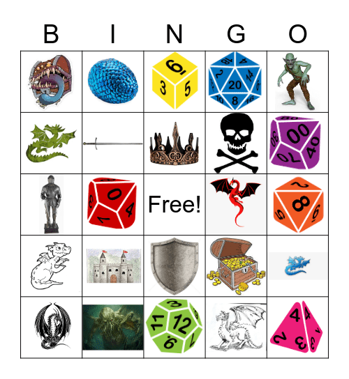 Dungeons & Dragons Bingo Card