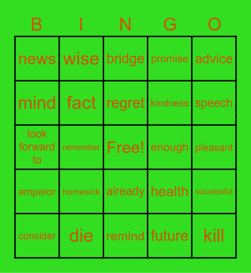 EC7 Bingo Card