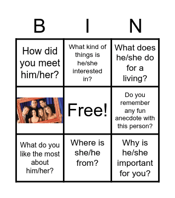 People important to you Bingo Card