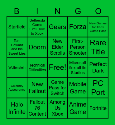 Microsoft & Bethesda E3 2021 (Fil) Bingo Card