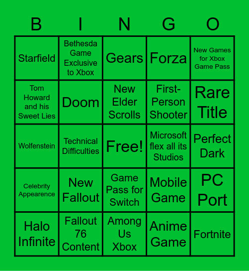 Microsoft & Bethesda E3 2021 (Fil) Bingo Card
