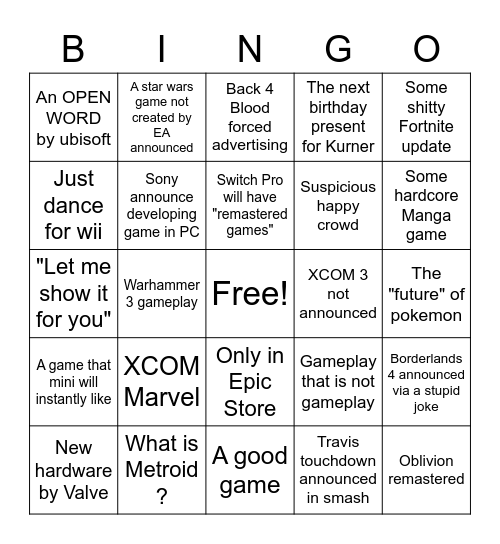 L4F bingo Card