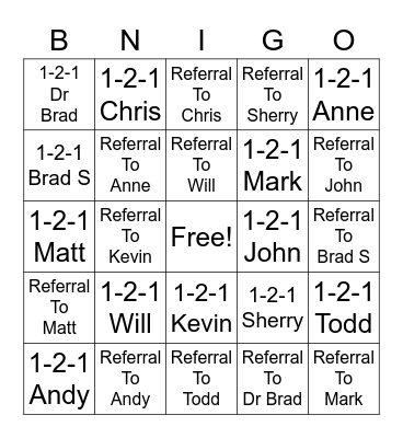 BNIGO Bingo Card