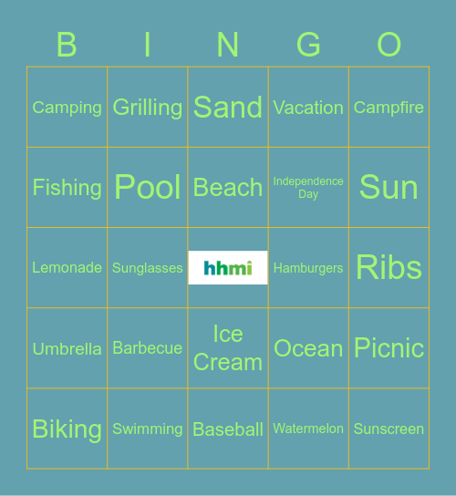 HHMI SUMMER Bingo Card