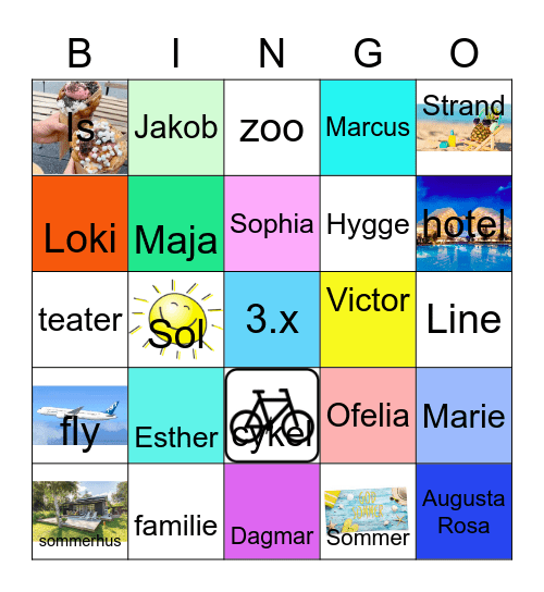 3.x  Sommerferie Bingo Card