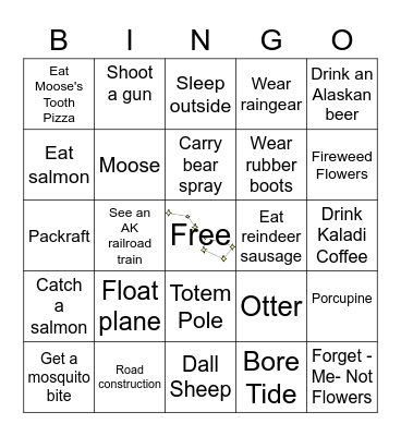 Alaska Bingo Card