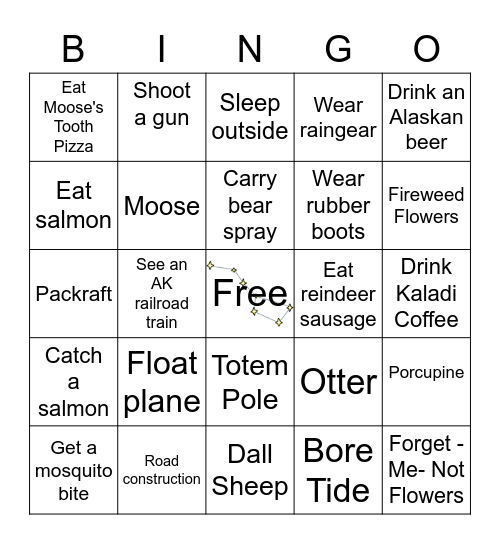 Alaska Bingo Card