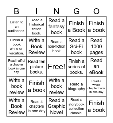 Summer Reading Bingo! Bingo Card