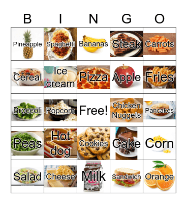 Food Bingo Card