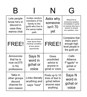 Aubani Bingo Card