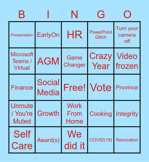 MCDC 2021 AGM Bingo Card