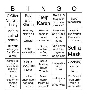 BINGO! Bingo Card