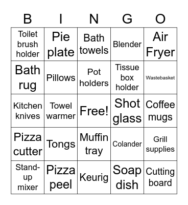 Shower Gift Bingo Card