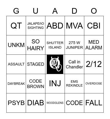 GUADO Bingo Card