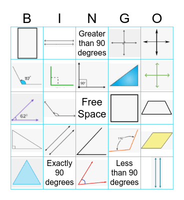 Geometry Bingo Card