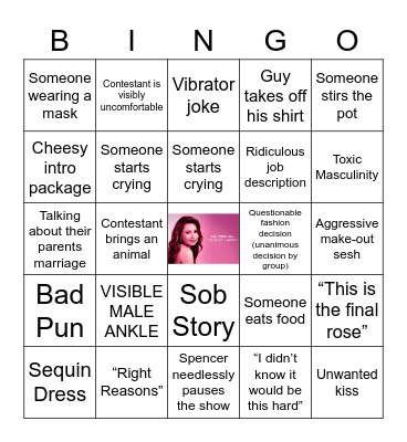 BACHELORETTE BINGO Card