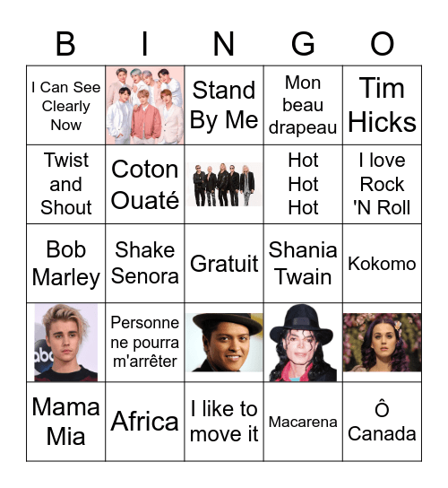 Bingo musical Bingo Card