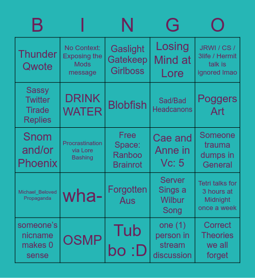 TQ VIBECHAT BINGO Card