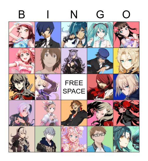 Favorite Character Bingo Card