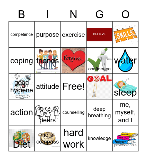 Good Mental Health Bingo Card