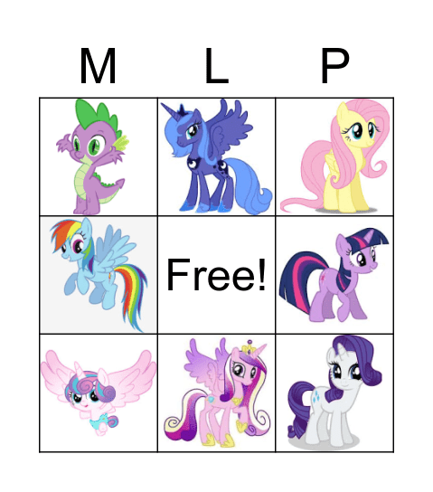 My Little Pony Bingo Card