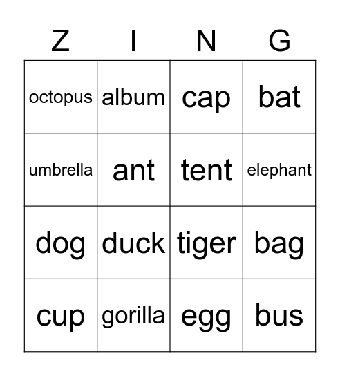 FO1: 1&2 Bingo Card