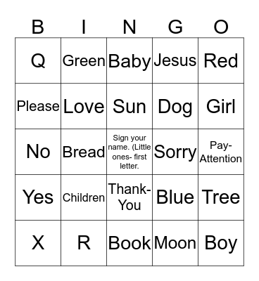 ASL Bingo! Bingo Card