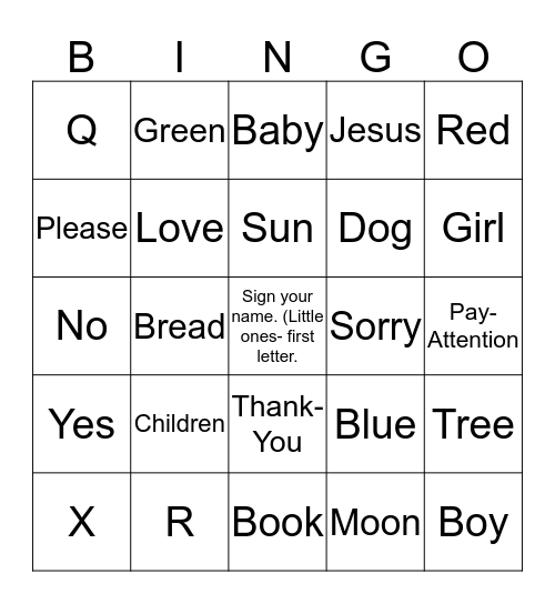 ASL Bingo! Bingo Card