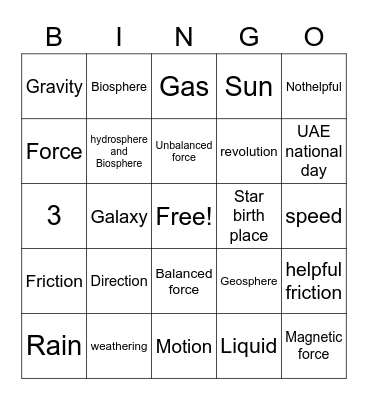 revision 1 Bingo Card