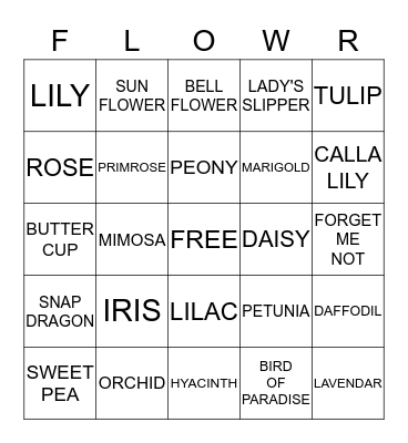 SPRING BINGO Card