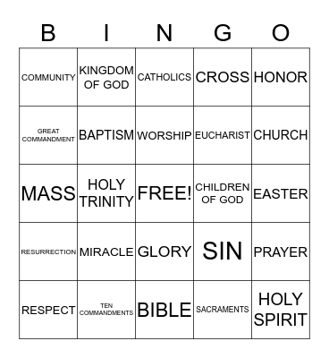 CCD VOCABULARY REVIEW 2ND HALF Bingo Card