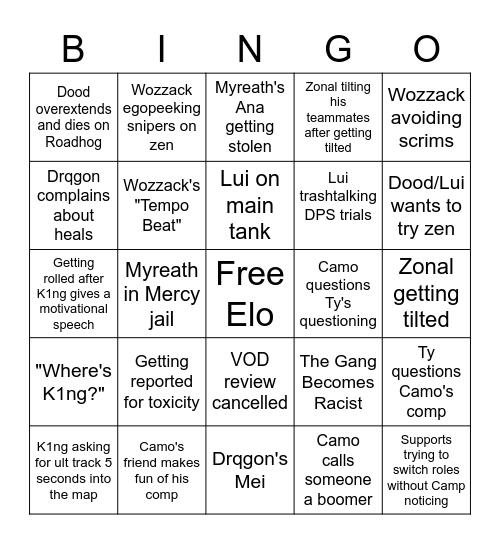 o7 Xenon Bingo Card