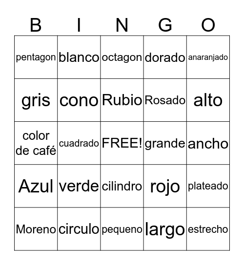 Figuras  Bingo Card