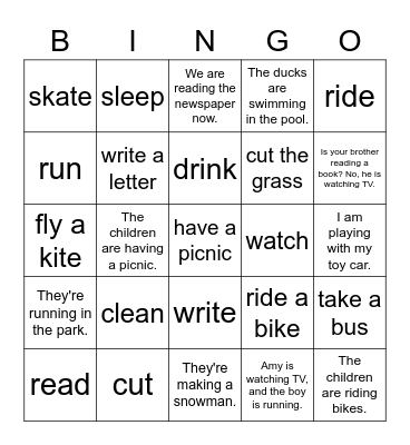 VanThink Summer Course 2 (Unit 5) Bingo Card