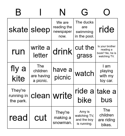 VanThink Summer Course 2 (Unit 5) Bingo Card