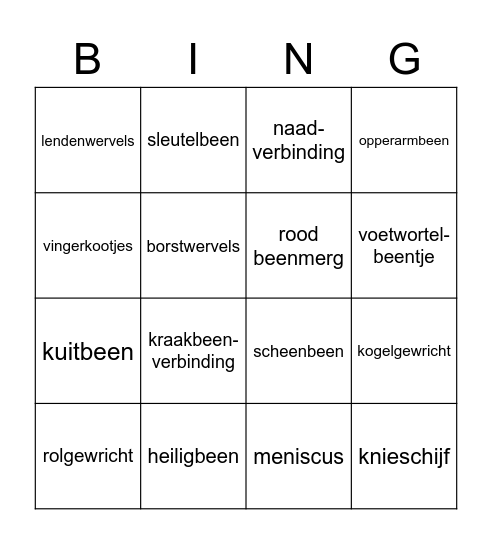 Bottenbingo Card